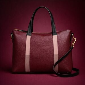 Radley London Waterloo Way Zip-Top Satchel Merlot Burgundy Leather NWT